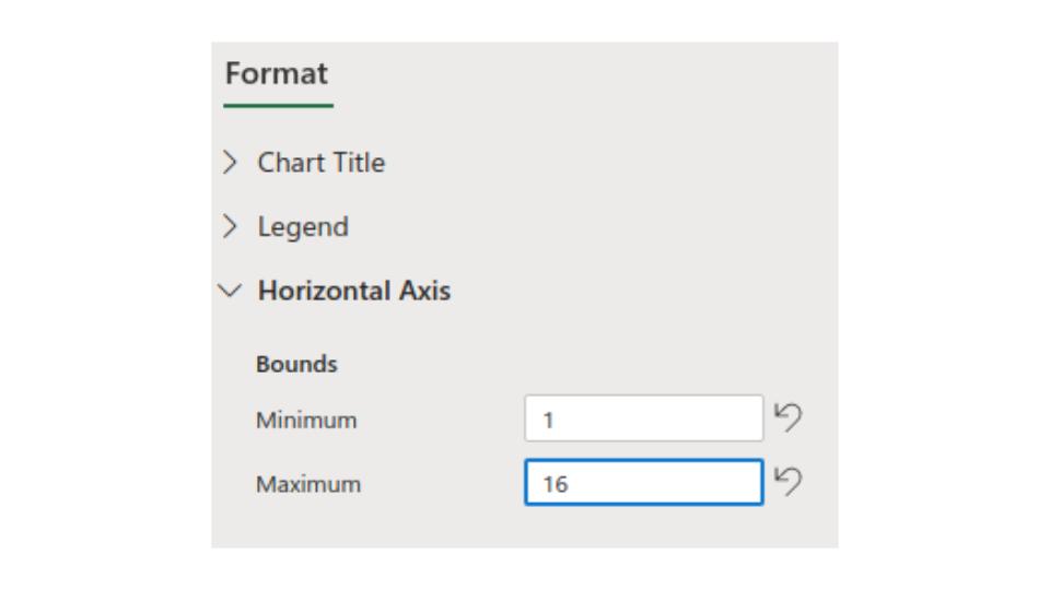 Changing x axis settings