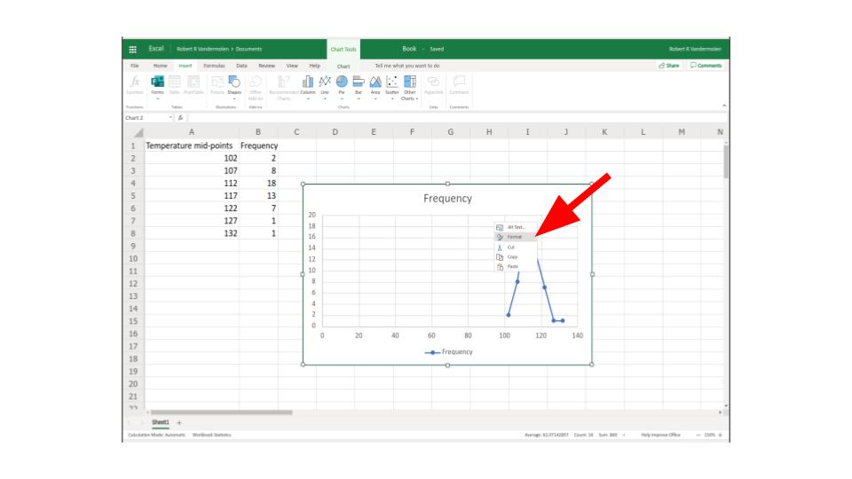 excel frequency polygon example step 5