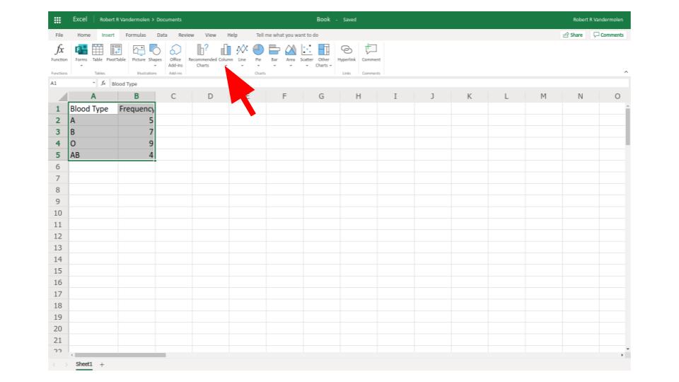 Excel Histogram example step 3