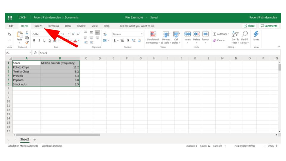 excel pie graph example