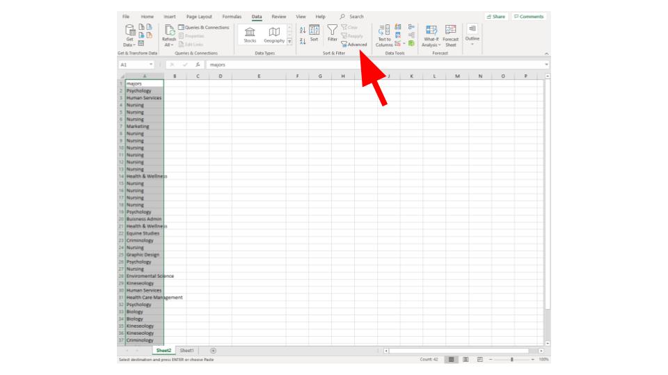 step 3 excel qualitative frequency table