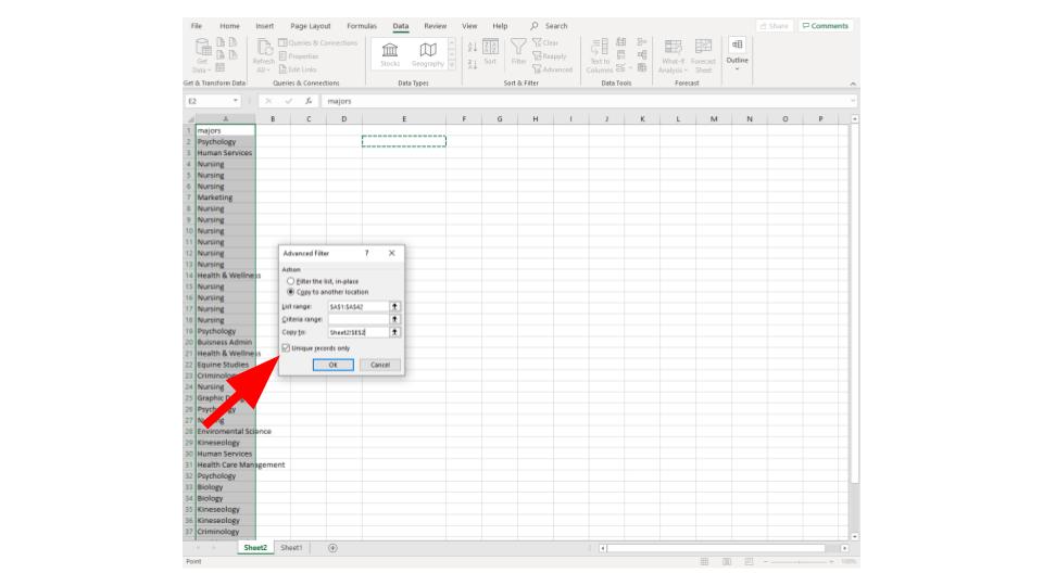 step 5 excel qualitative data frequency table