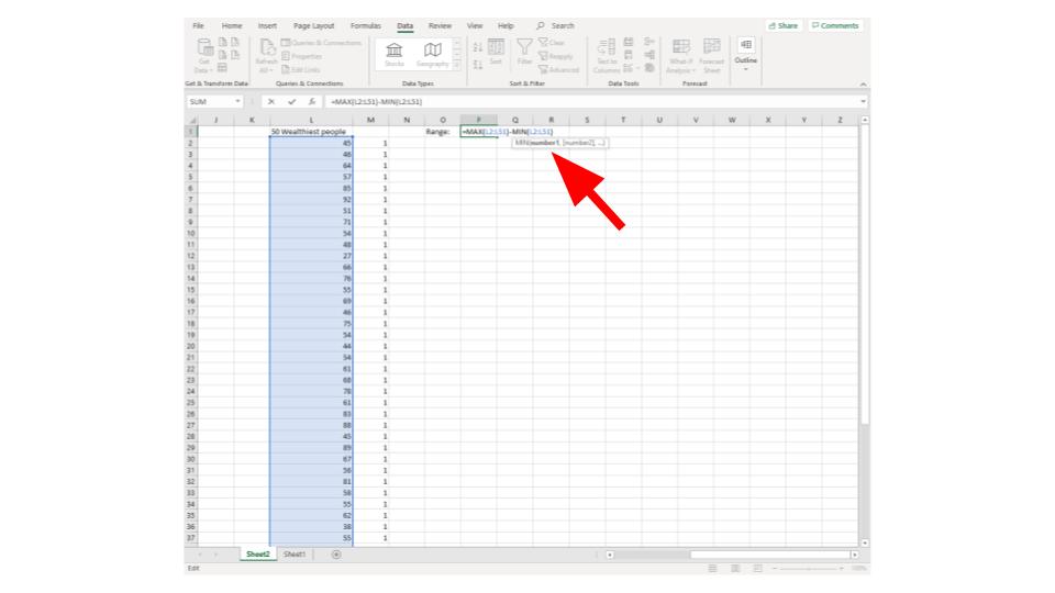 step 3 excel quantitative frequency