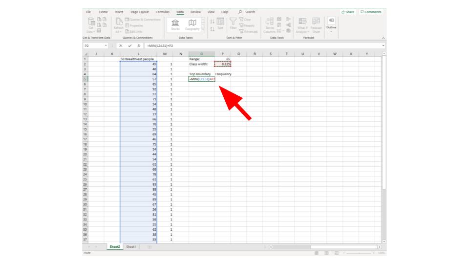 step 5 excel quantitative frequency